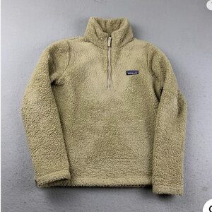 Patagonia Sweatshirt Womens Small Beige Fleece 1/4 Zip Long Sleeves Pullover